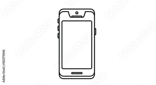 Sleek smartphone outline for app mockups and UI design presentations a minimalist icon for tech startups and digital innovation projects, Generative AI.