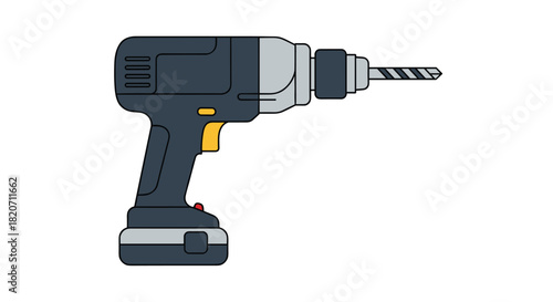 Power drill with battery for construction DIY projects and home repair perfect for trade professionals and hobbyists alike looking for reliable tools, Generative AI.