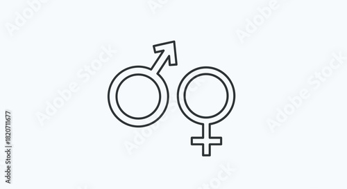 Modern gender symbols representing equality and diversity perfect for inclusivity campaigns and social awareness initiatives about gender identity and expression, Generative AI.