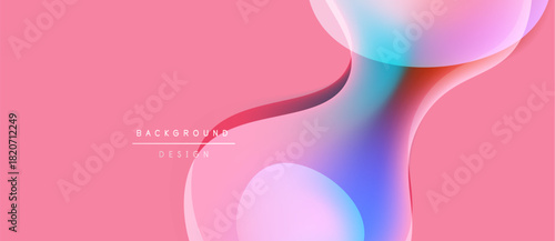 Abstract fluid shapes overlap, creating vibrant pink, blue hues. Modern design element for backgrounds, presentations. Smooth gradients dominate composition.
