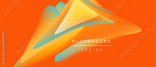 Abstract fluid shapes, vibrant orange hues, smooth gradients. Modern design element, dynamic composition, visually appealing background.