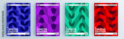 Modern abstract covers set, minimal covers design. Colorful geometric background, vector illustration.