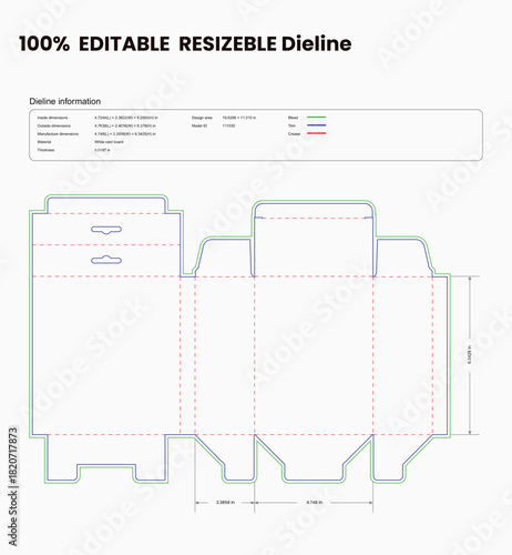 box dieline die line design backboard hanging medicine box box die line template packaging die lines
