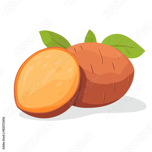 An Imaginary 2D flat icon whole sweet potat, modern element in vector and EPS format_clean vector_isolated on a white background