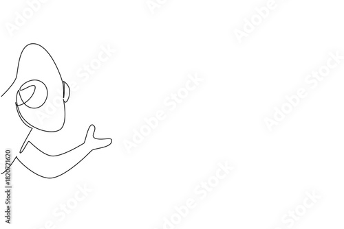 Continuous line drawing of an animal, a chameleon waving, a nature concept related to an international event Say Hi Day celebration.