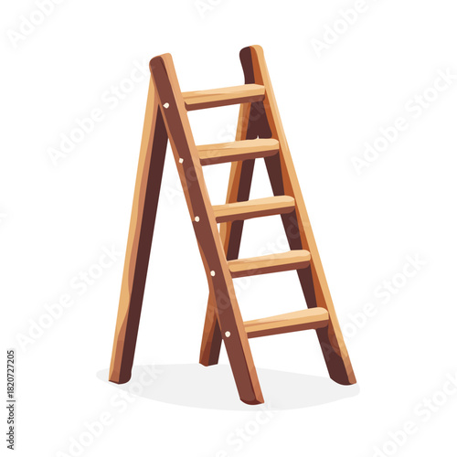 An Imaginary 2D flat icon wooden ladder, modern element in vector and EPS format_clean vector_isolated on a white background