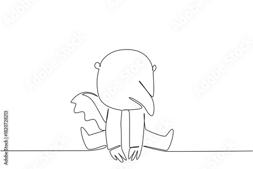 One line drawing of a cute giant anteater sitting down with its long snout visible, symbolizing a distinctive South American mammal. Nature concept of international event South American Wildlife Day.