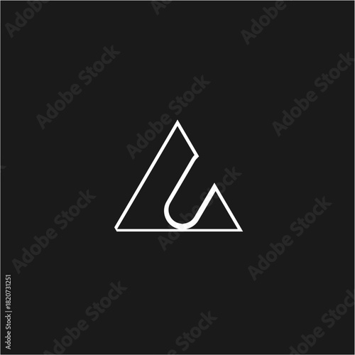 vector illustration of a letter triangle symbol on black and A