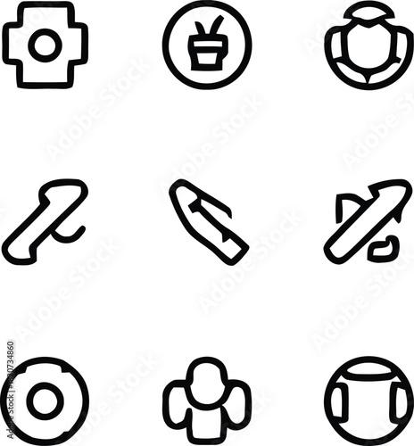 black and white icons