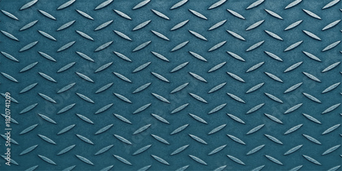 Seamless diamond plate texture in rusty metal for an industrial steel floor pattern