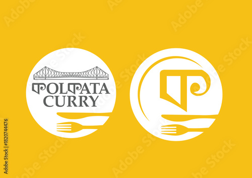 Kolkata Curry Logo, for cafe and restaurant