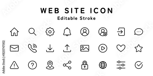 Web Siteアイコンセット（線幅変更可能）