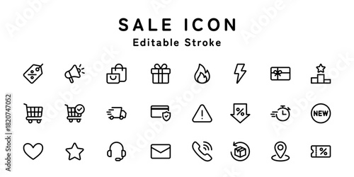 SALEアイコンセット（線幅変更可能）