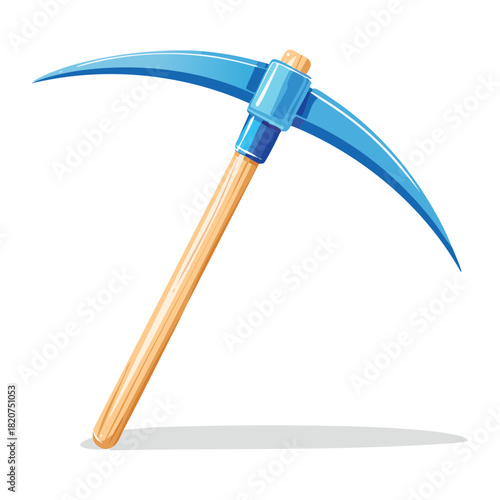 Modern Blue Pickaxe with Durable Metal Head and Dark Handle for Construction and Utility Work