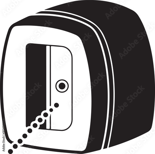 Automatic pencil sharpener vector icon illustration representing educational school supply office equipment tool