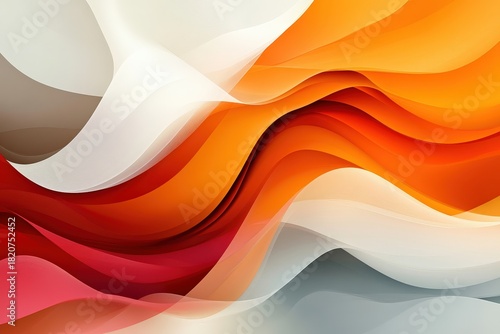 Rich, warm abstract waves in smooth gradients create a captivating visual experience, conveying emotions of warmth, comfort, and harmony through contemporary art aesthetics.