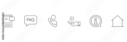 Contact Us line icons. communication line icons. Web and user related icons. Vector illustration.