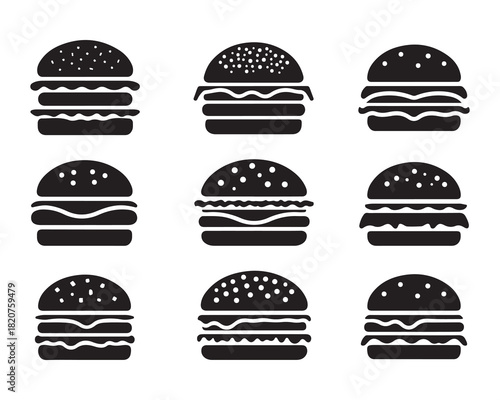 Assorted Burger Icons Vector Pack