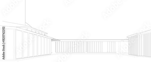 3D illustration of building project
