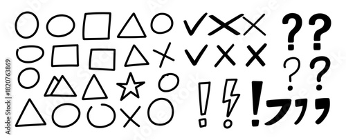 set of different handmade shapes