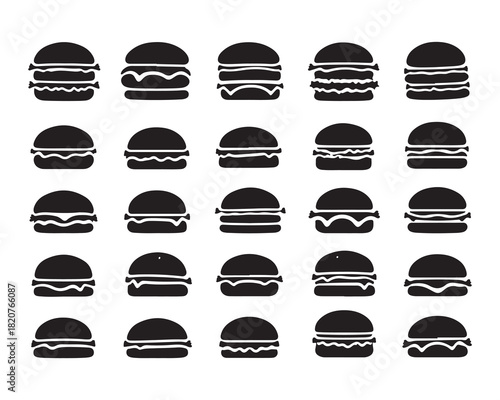 Tasty Hamburger Graphic Set