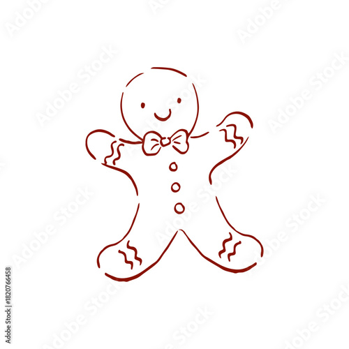 Hand drawn whimsical Christmas decor Elements. Sketch Holidays print. Cute Christmas vector illustration	