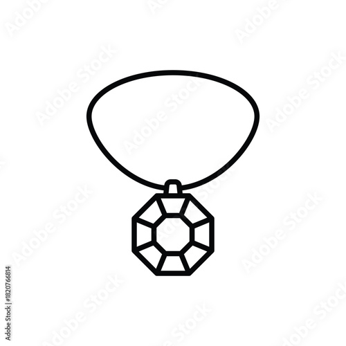 Necklace jewelry icon. Outline set of necklace jewelry vector icons for web design isolated on white background