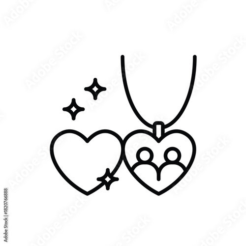 Necklace jewelry icon. Outline set of necklace jewelry vector icons for web design isolated on white background