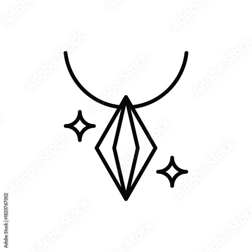 Necklace jewelry icon. Outline set of necklace jewelry vector icons for web design isolated on white background