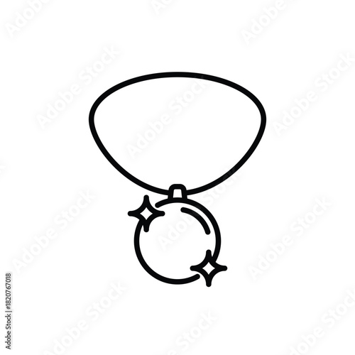 Necklace jewelry icon. Outline set of necklace jewelry vector icons for web design isolated on white background
