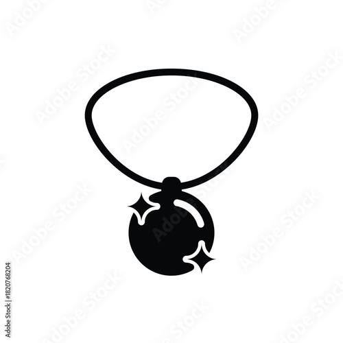 Necklace jewelry icon. Outline set of necklace jewelry vector icons for web design isolated on white background
