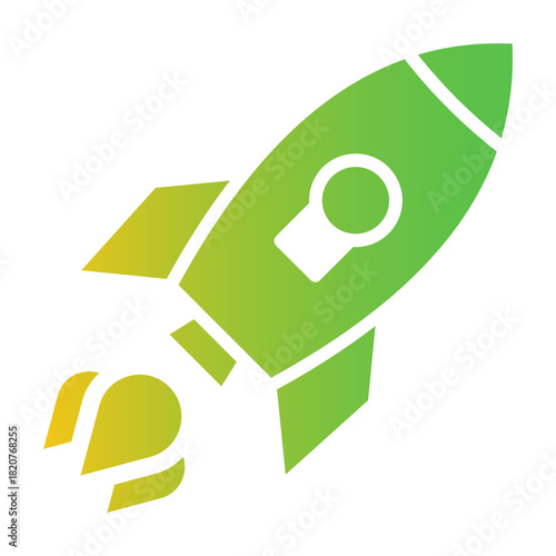 Gradient color icon of rocket representing growth acceleration and market expansion.
