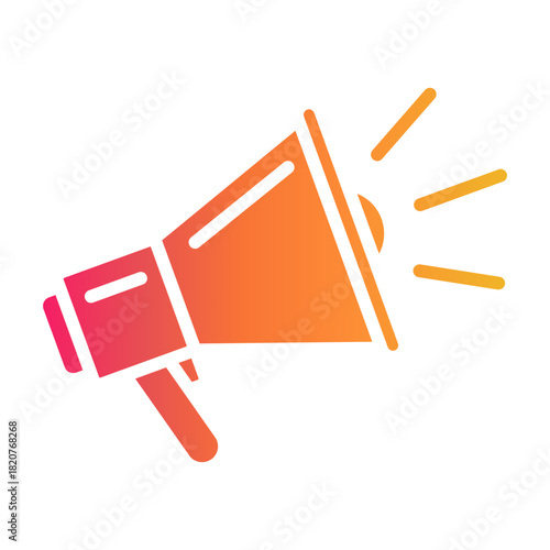 Gradient color icon of megaphone symbolizing vivid marketing communication.