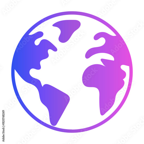 Gradient color icon of globe representing worldwide market analysis.