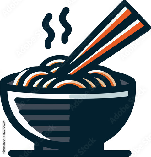 A steaming bowl of noodles being lifted with chopsticks, symbolizing a delicious meal.