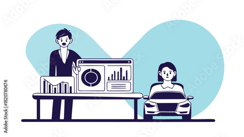 Ai powered dashboard with glowing data visualizations
