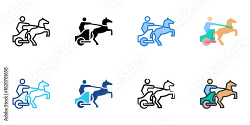 Chariot Race icon set multiple style collection 
