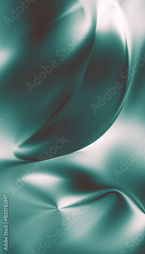 Elegant abstract background featuring soft folds and dynamic curves of teal fabric