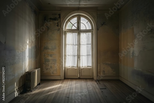 Empty room of an abandoned and old house