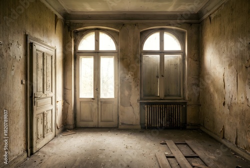 Empty room of an abandoned and old house