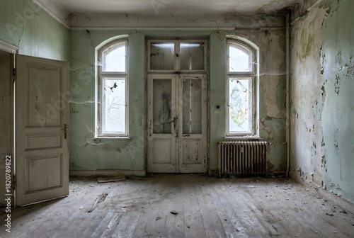 Empty room of an abandoned and old house