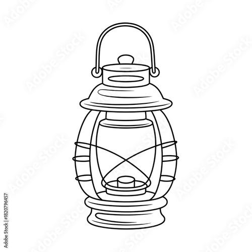 A black and white lantern coloring page 