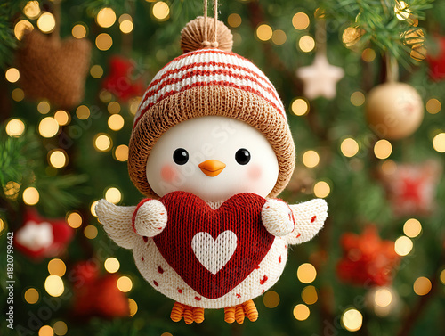 cute Christmas chick ornament