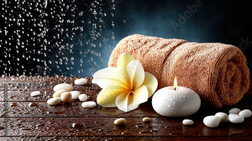 Macro of water beading on a...