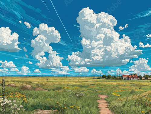 Meadow field background