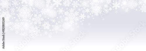 幻想的な冬の背景イラスト　白くぼやけた雪の結晶のイルミネーション	