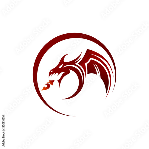 Business Icon dragon logo template, Vector Illustration