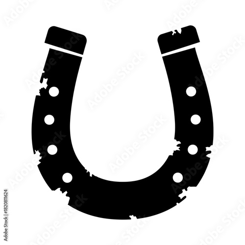 Black silhouette of a rustic horseshoe