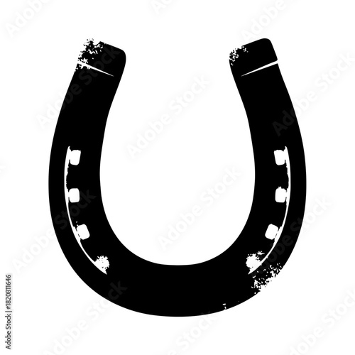 Distressed black horseshoe icon