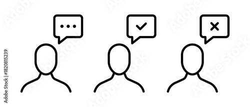 Voice and Speaking Icons Set. Communication, Chat, Microphone, Podcast, Sound Symbols